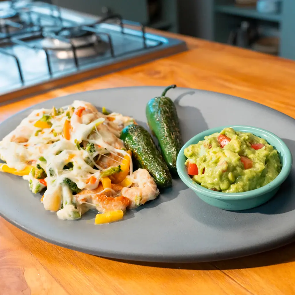 FAJITAS DE PECHUGA DE POLLO GRATINADAS