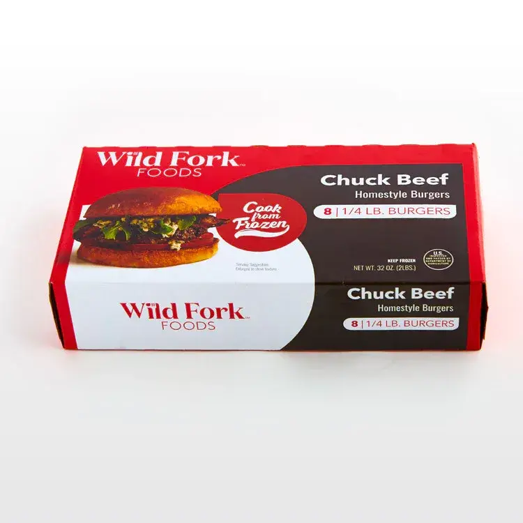 2613 WF PACKAGED Beef Chuck Homestyle Burgers HAMBURGERS