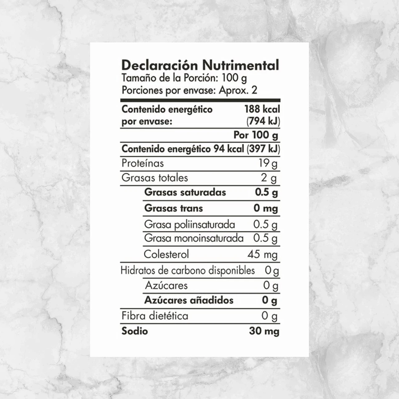 82162 CUBITOS DE TILAPIA CONGELADOS .200KG Info Nutrimental
