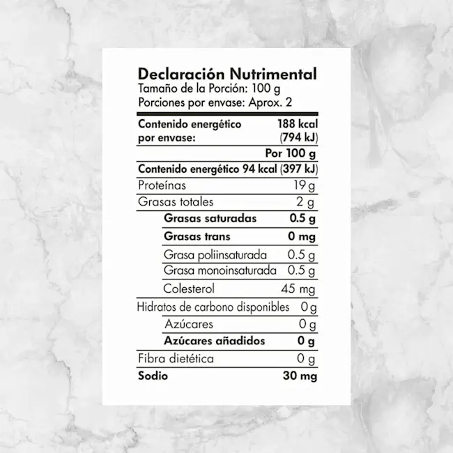 82162 CUBITOS DE TILAPIA CONGELADOS .200KG Info Nutrimental