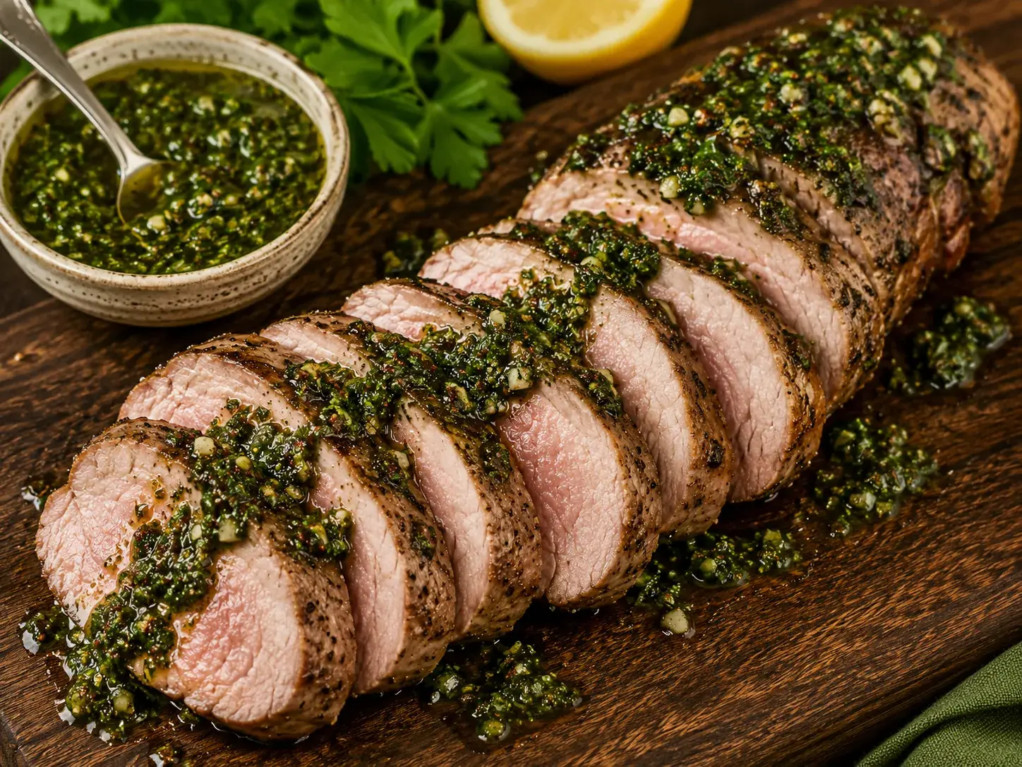 Roasted Chimichurri Pork Tenderloin