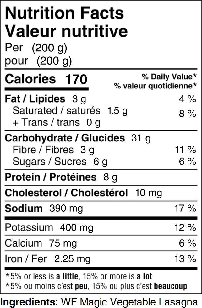 22636 NFT Roasted Vegetable Lasagna 400g - LCR