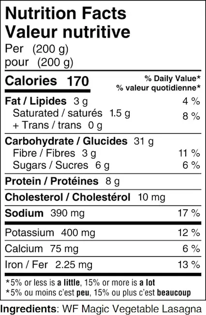 22636 NFT Roasted Vegetable Lasagna 400g - LCR