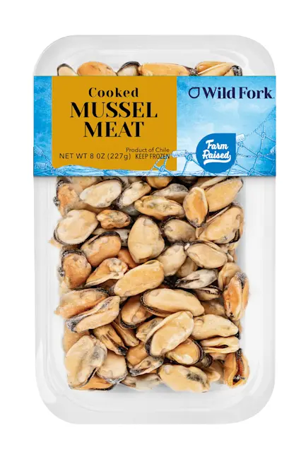 6238 PACKAGE Cooked Mussel Meat 8oz VS Tray