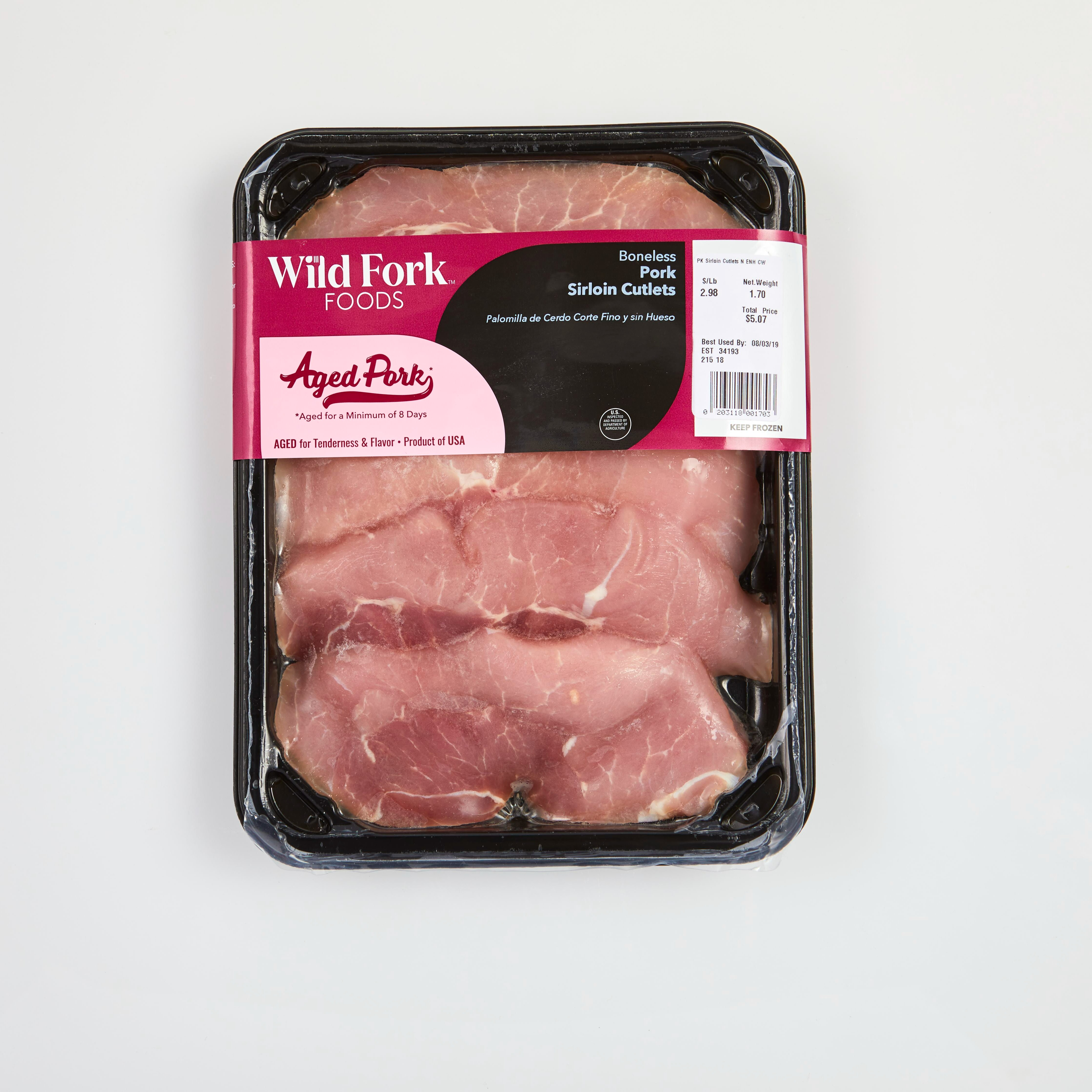 3118 WF PACKAGED Boneless Sirloin Pork Cutlets Pork