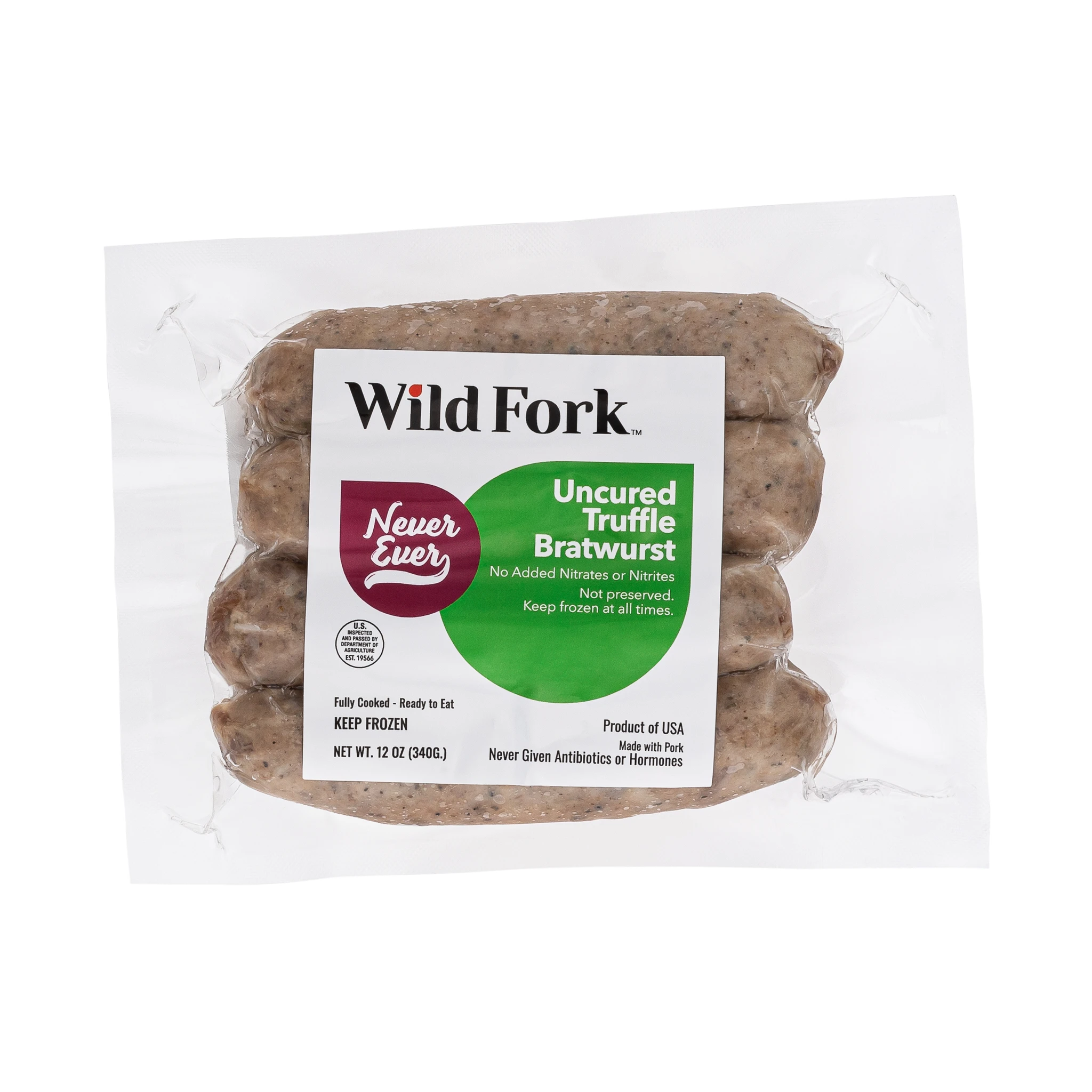 3736 WF PACKAGED TRUFFLE BRATWURST ABF UNCURED Sausage