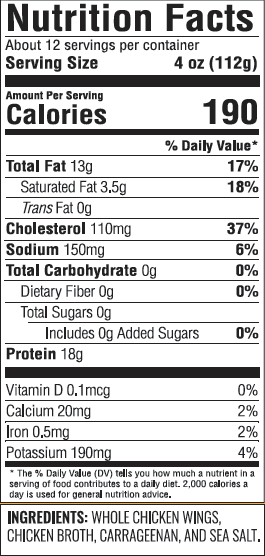 NFT Chicken Whole Wing All Nat. 5lbs