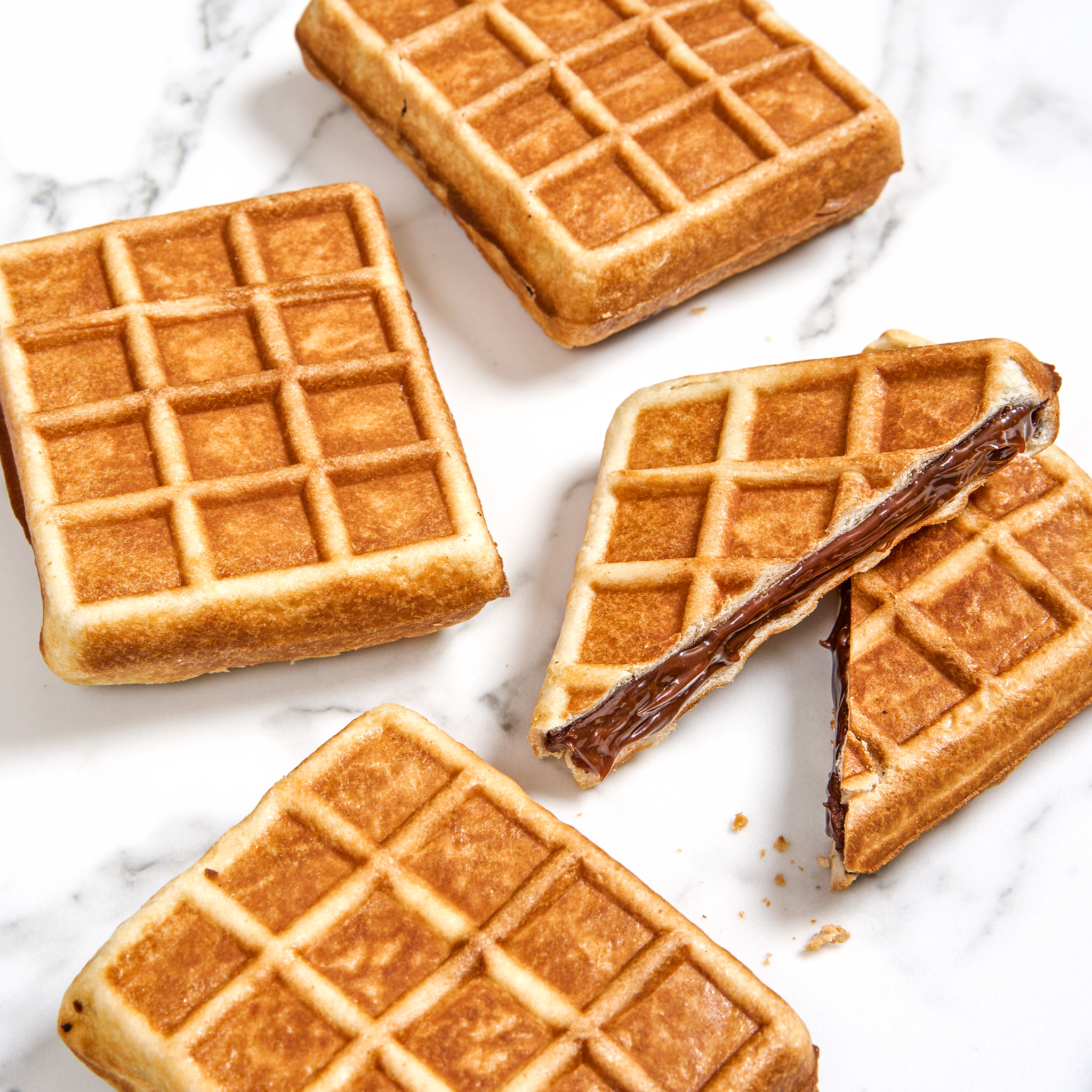 7271 WF Plated Chocolate Filled Belgian Waffles Desserts