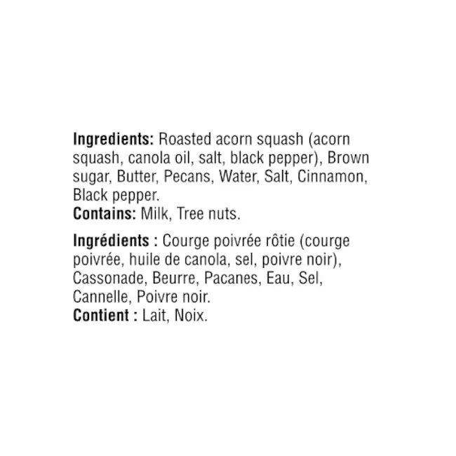 WFC 3320 ValueAdd AcornSquashWPecans Ingredients