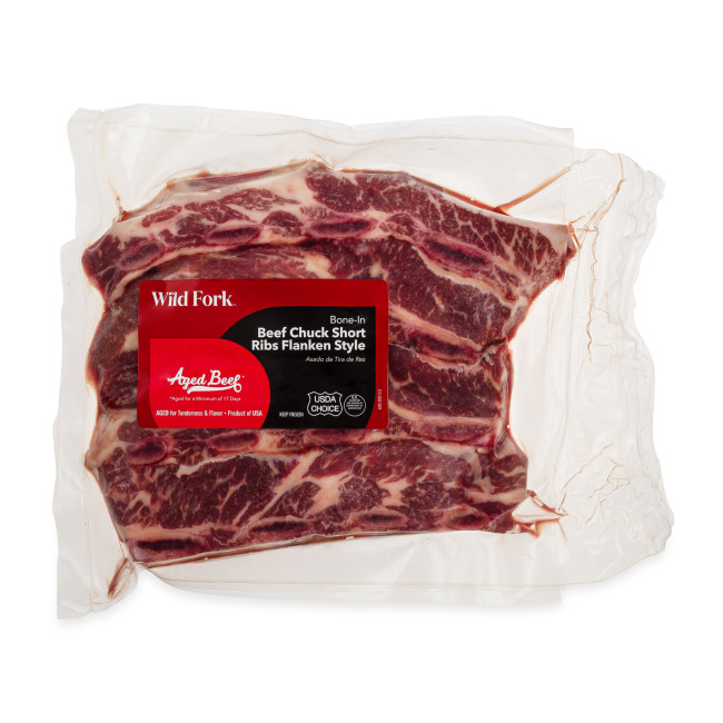 1180 WF PACKAGED USDA Choice Bone-In Beef Chuck Short Ribs Flanken Style Beef