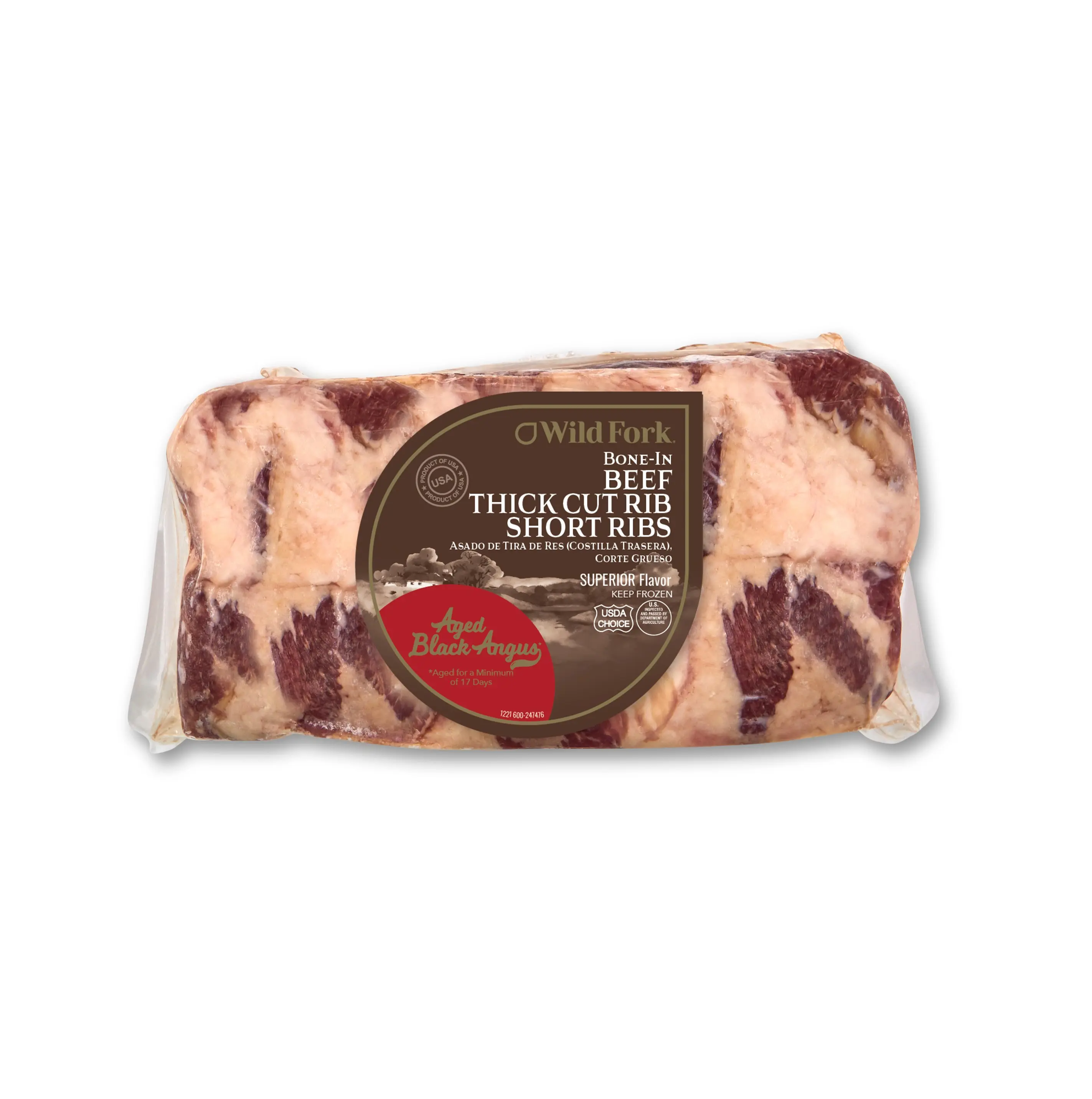 1221 PACKAGE USDA Choice Black Angus Beef Bone-In Thick-Cut Rib Short Ribs