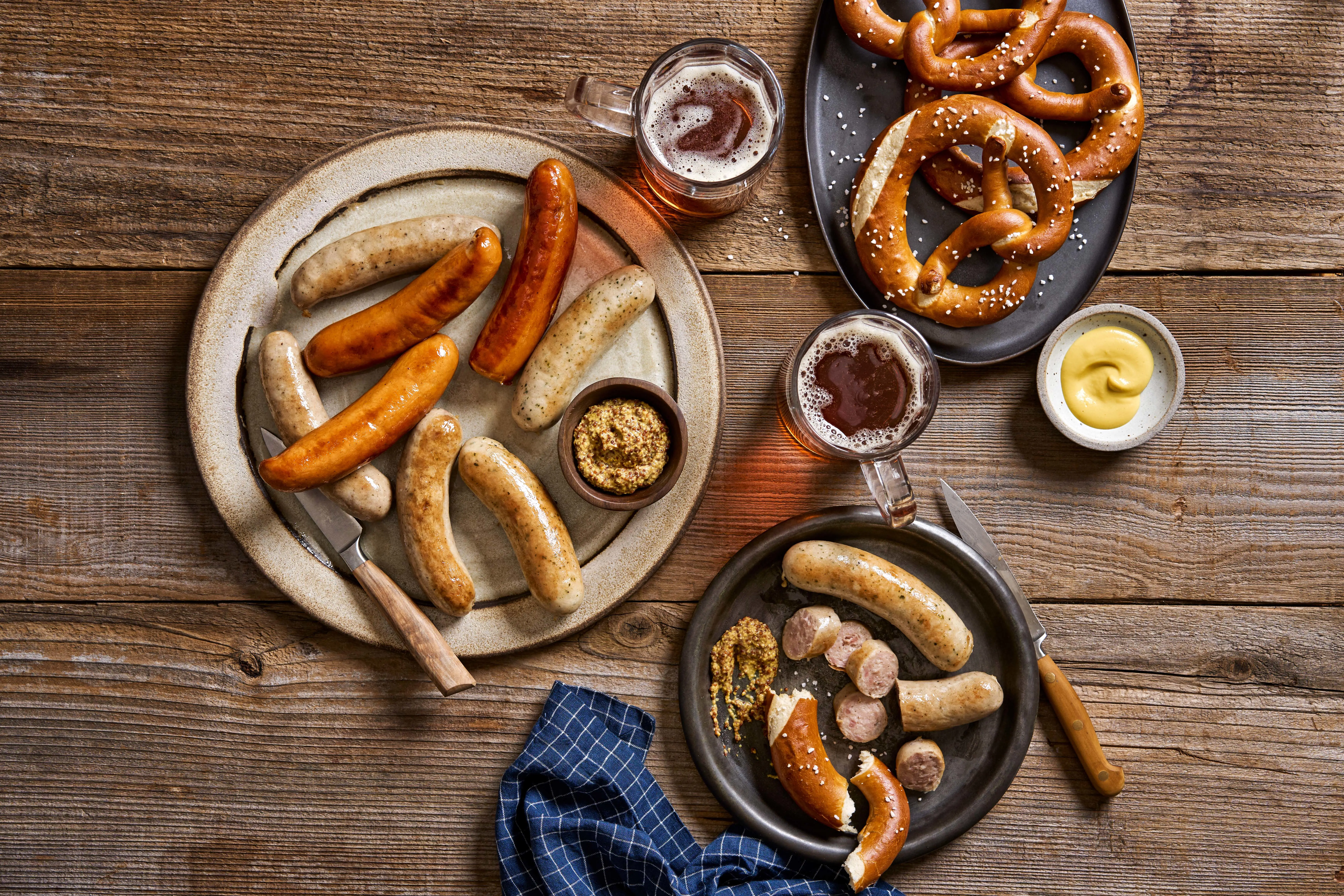 3837 COOKED Pork Cheddar Cheese Bratwurst Links