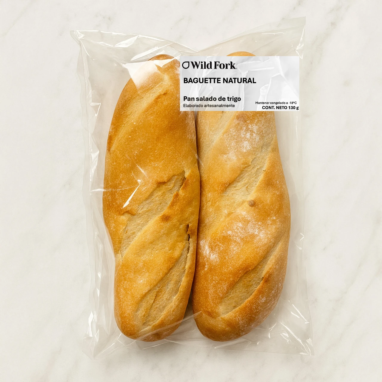 82280 WFMex Packaged BAGUETTE NATURAL WF 130g Secos