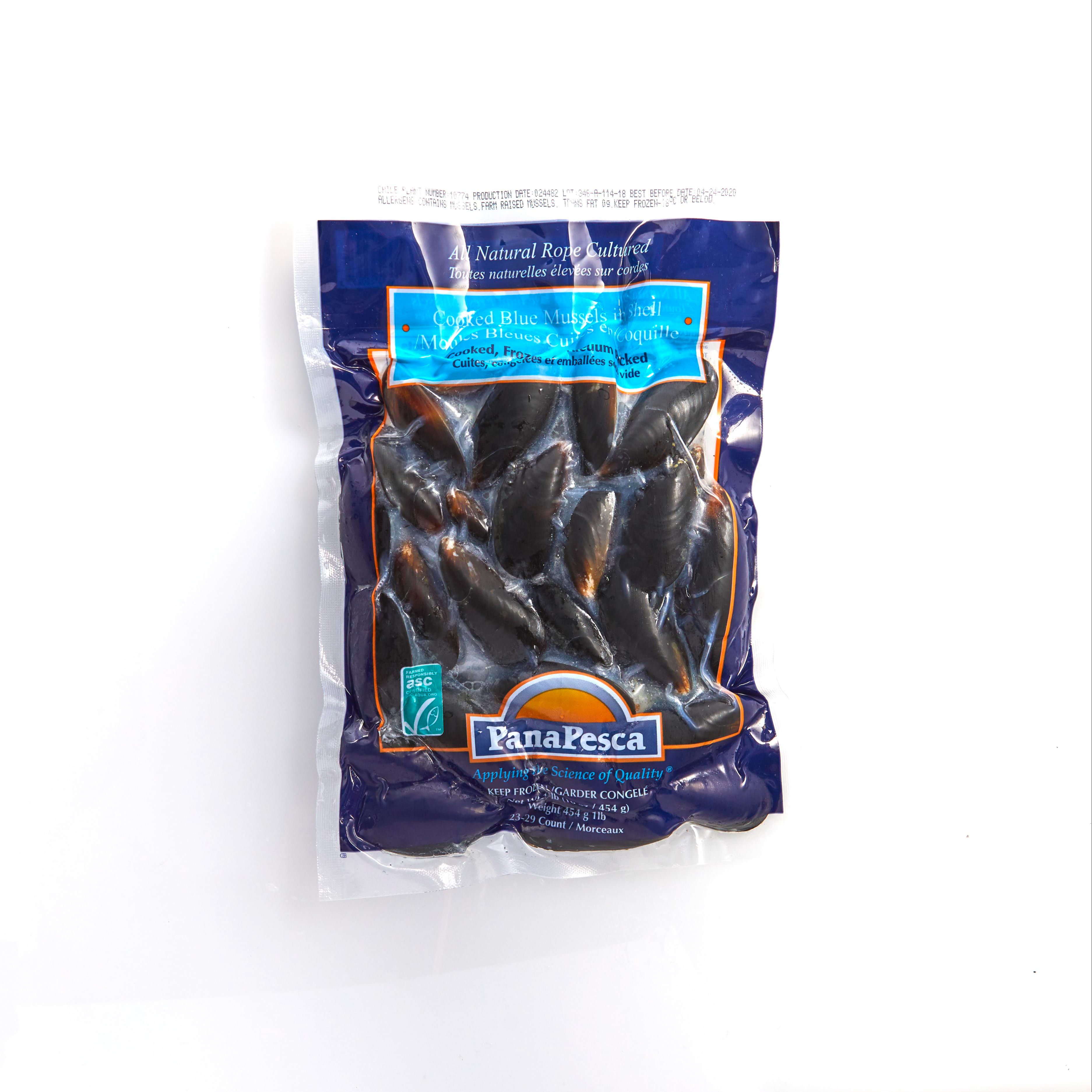 6006 WF PACKAGED Fully Cooked Blue Mussels - Panapesca Seafood