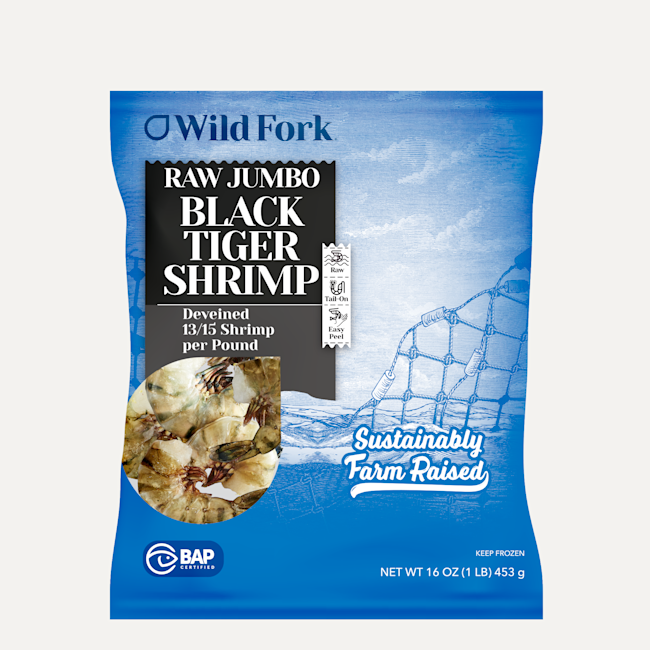6219 13 15 EZ Peel Black Tiger Shrimp 1Lb IQF