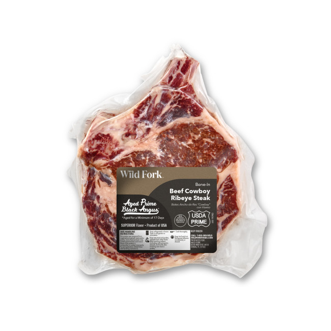 1502 WF PACKAGED USDA Prime Black Angus Bone-In Beef Cowboy Steak Beef