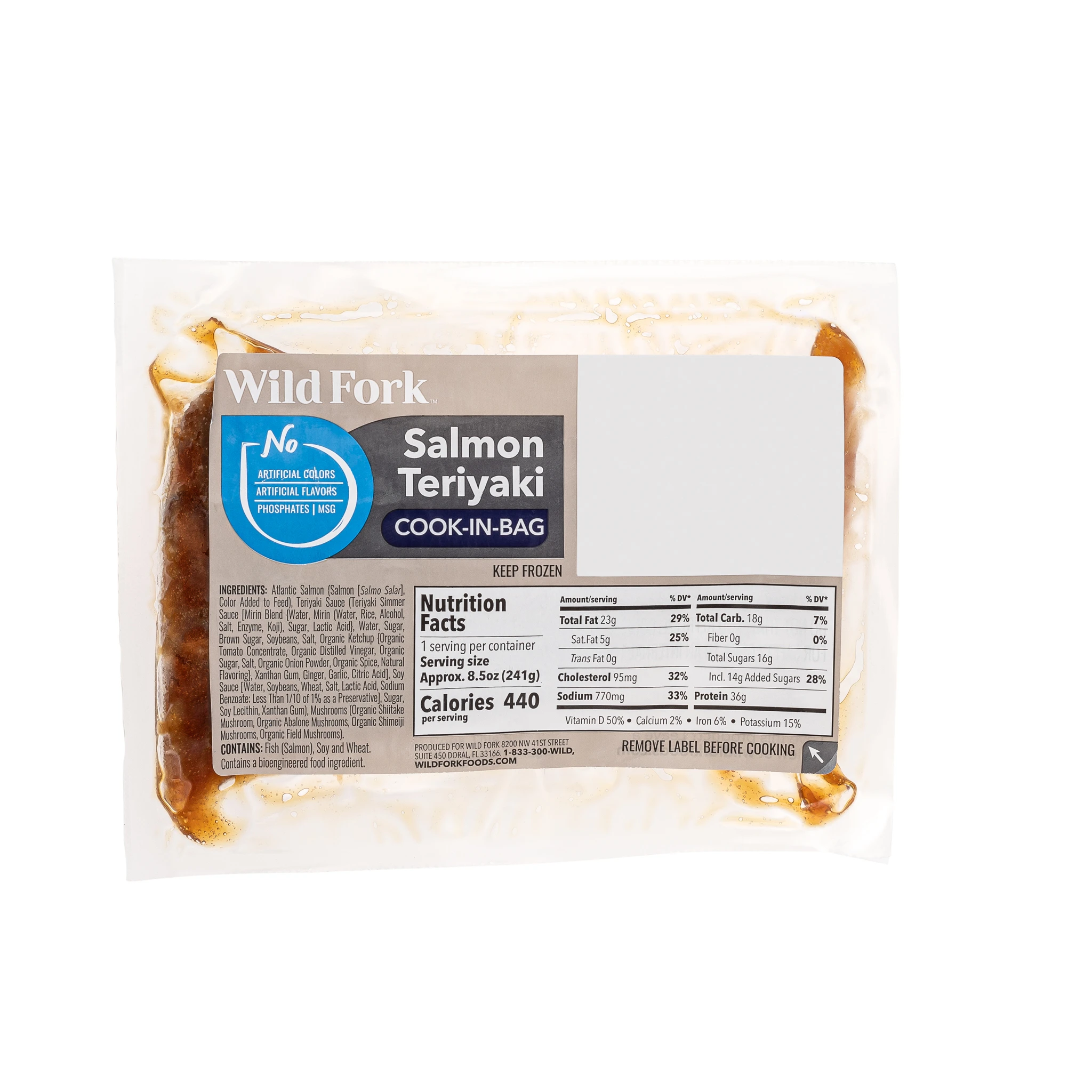 6125 WF PACKAGED Skinless Salmon Teriyaki (Cook-In-Bag) Seafood