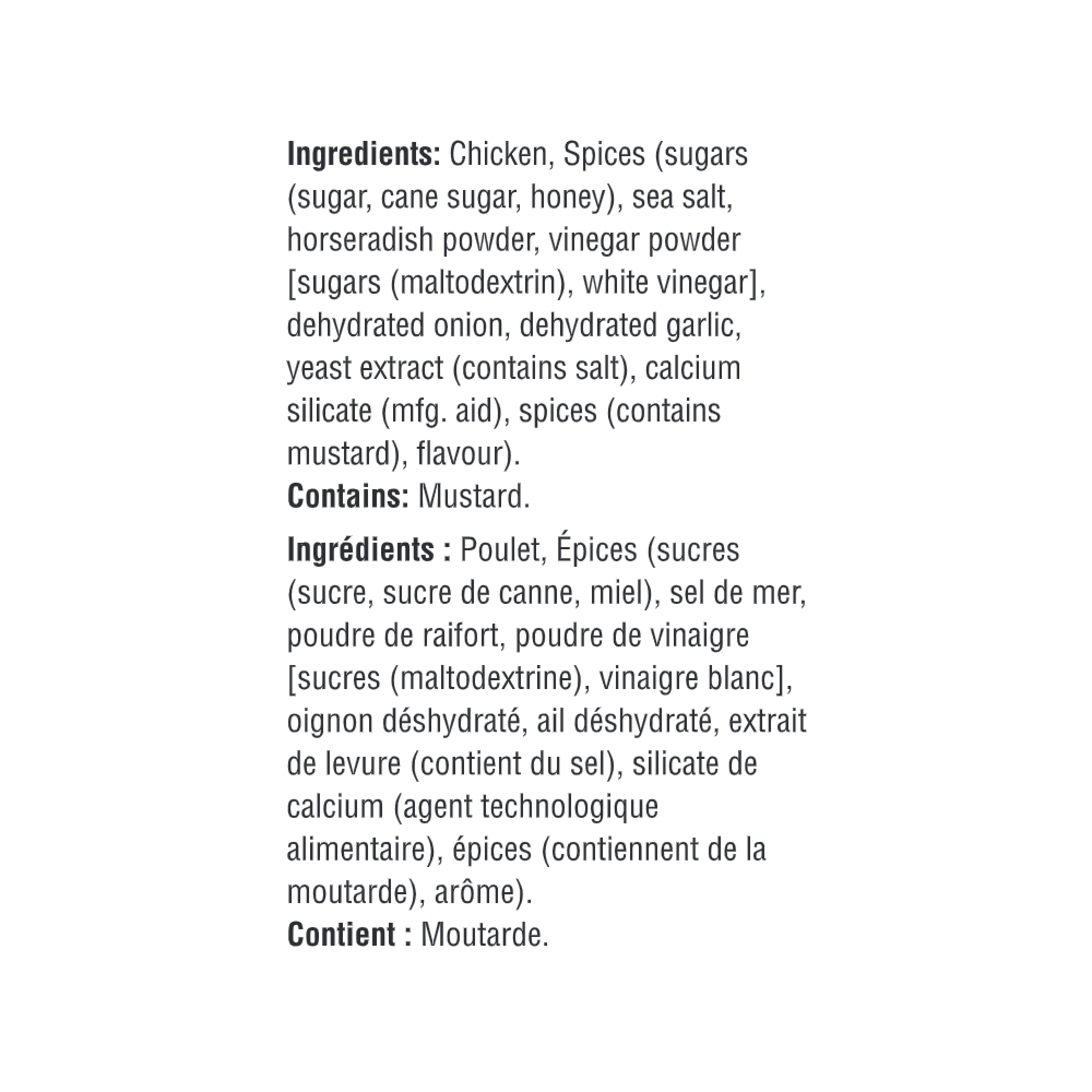 WFC 7038 7101 Chicken Breast HoneyMustardBonelessSkinOn Ingredients