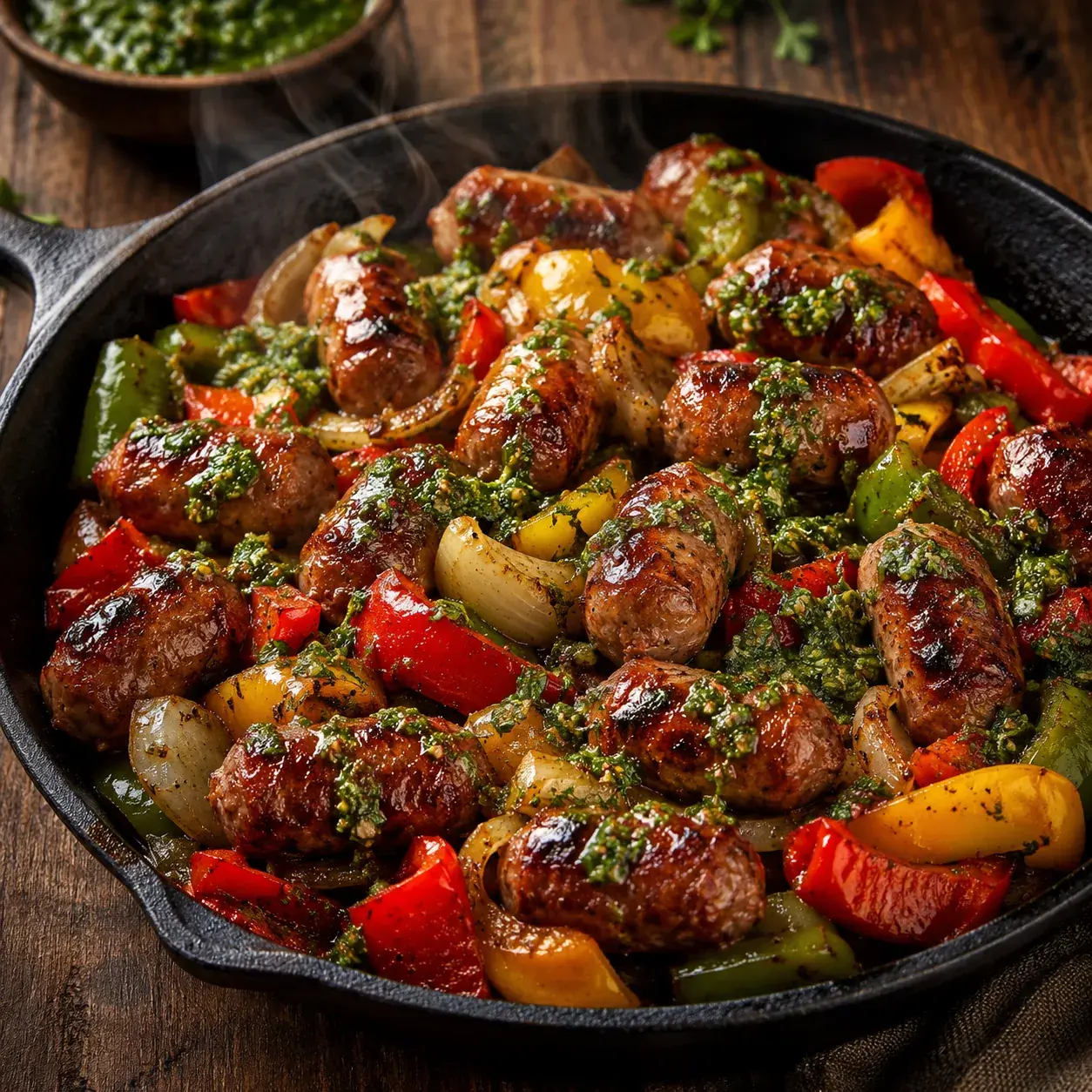 Chimichurri Bombón Sausage & Pepper Skillet