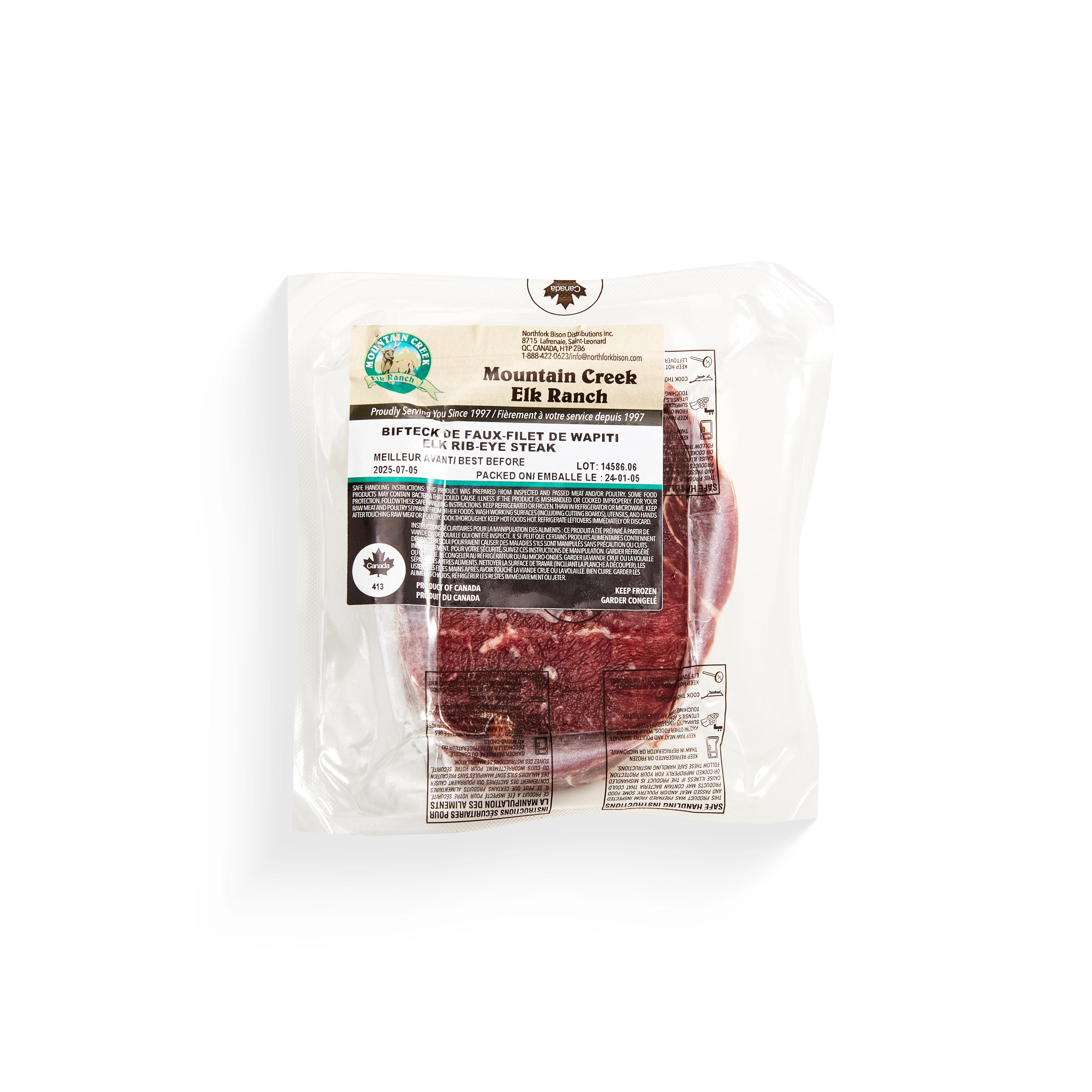 WFC 8263 NB Elk Ribeye Steak PD