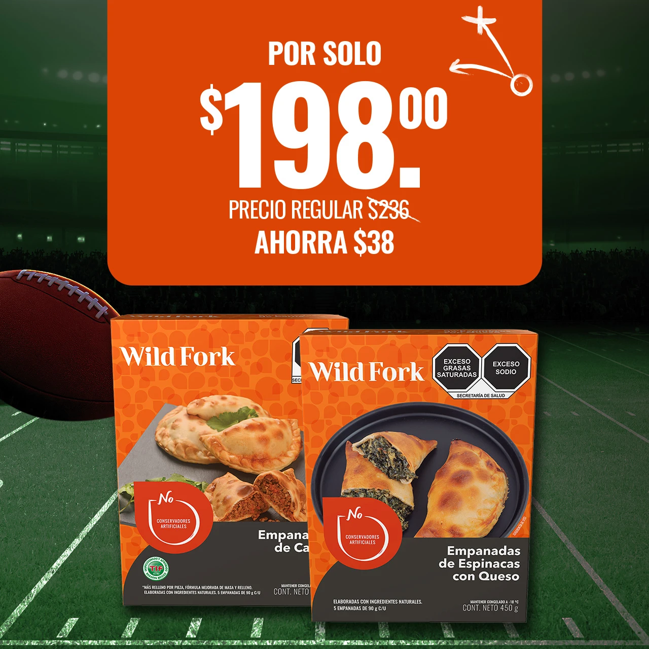 kit 3 espinacas y carne NFL