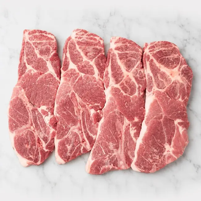 3545 RAW P12 Bone-In Boston Butt Pork Steaks