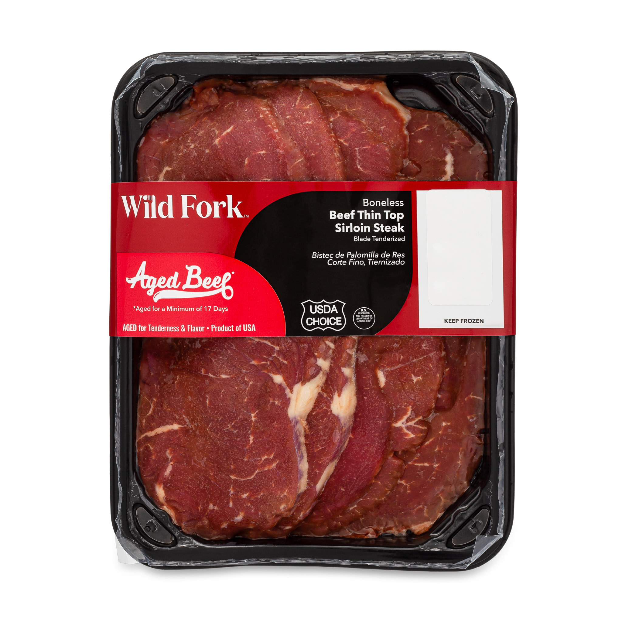 1168 WF PACKAGED Beef Thin Top Sirloin Steaks Beef