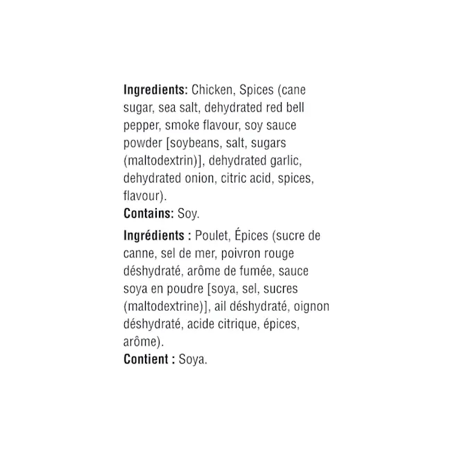 WFC 7027 7094 Chicken Tenderloins SweetSmoky Ingredients