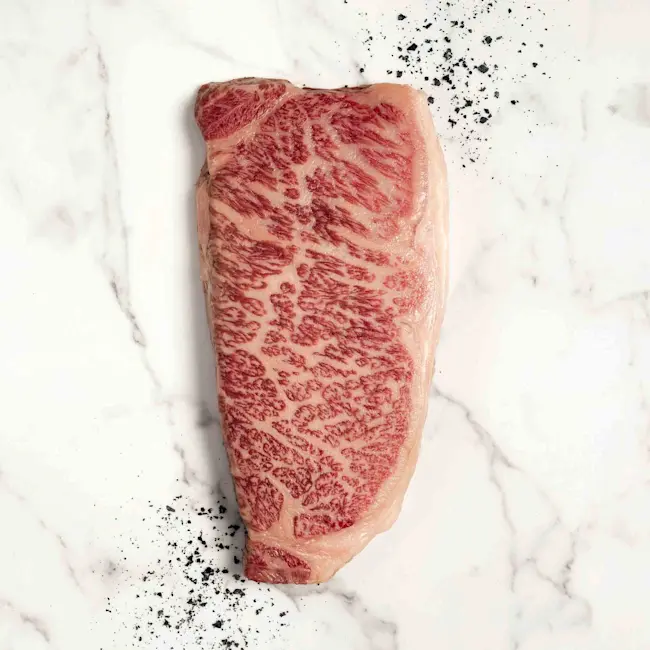 26787 1860 WF Raw A5 Wagyu Beef NY Strip Steak Beef