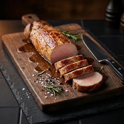 Pork tenderloin sliced