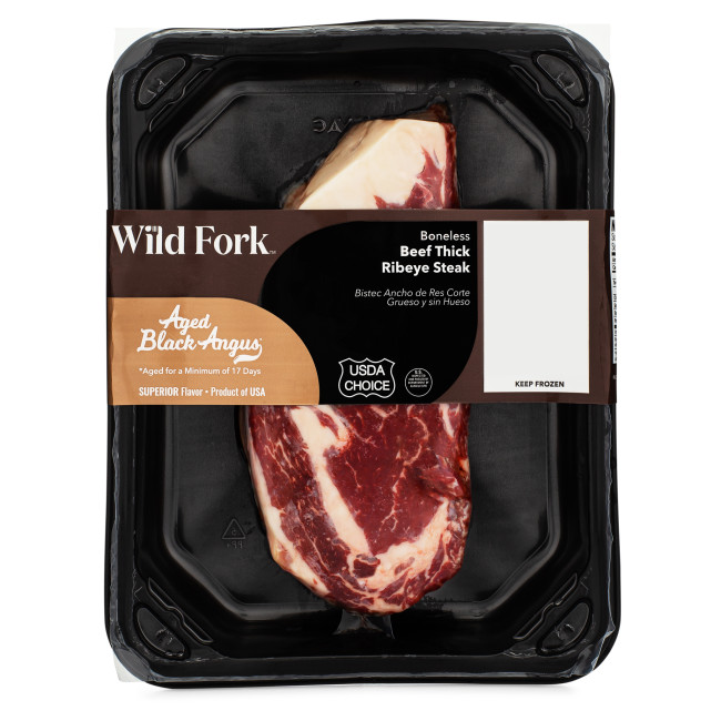 1217 WF PACKAGED USDA Choice Black Angus Beef Thick Ribeye Steak Beef