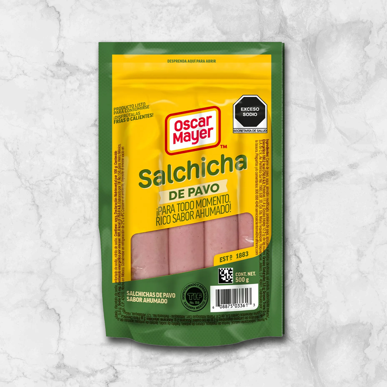 82443 WFMex Packaged SALCHICHA DE PAVO OSCAR MAYER 500G Acompañamientos