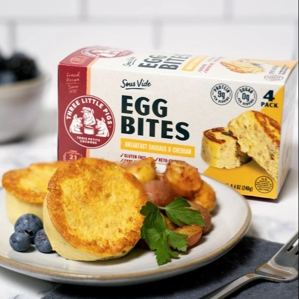 8193 COOKED Sausage & Cheddar Egg Bites  - Three Little Pigs