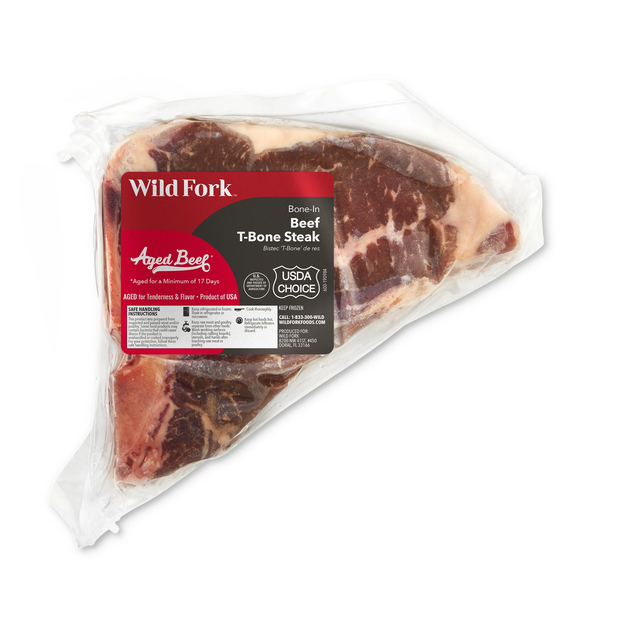 1160 WF PACKAGED Bone-In Beef T-Bone Steak Beef