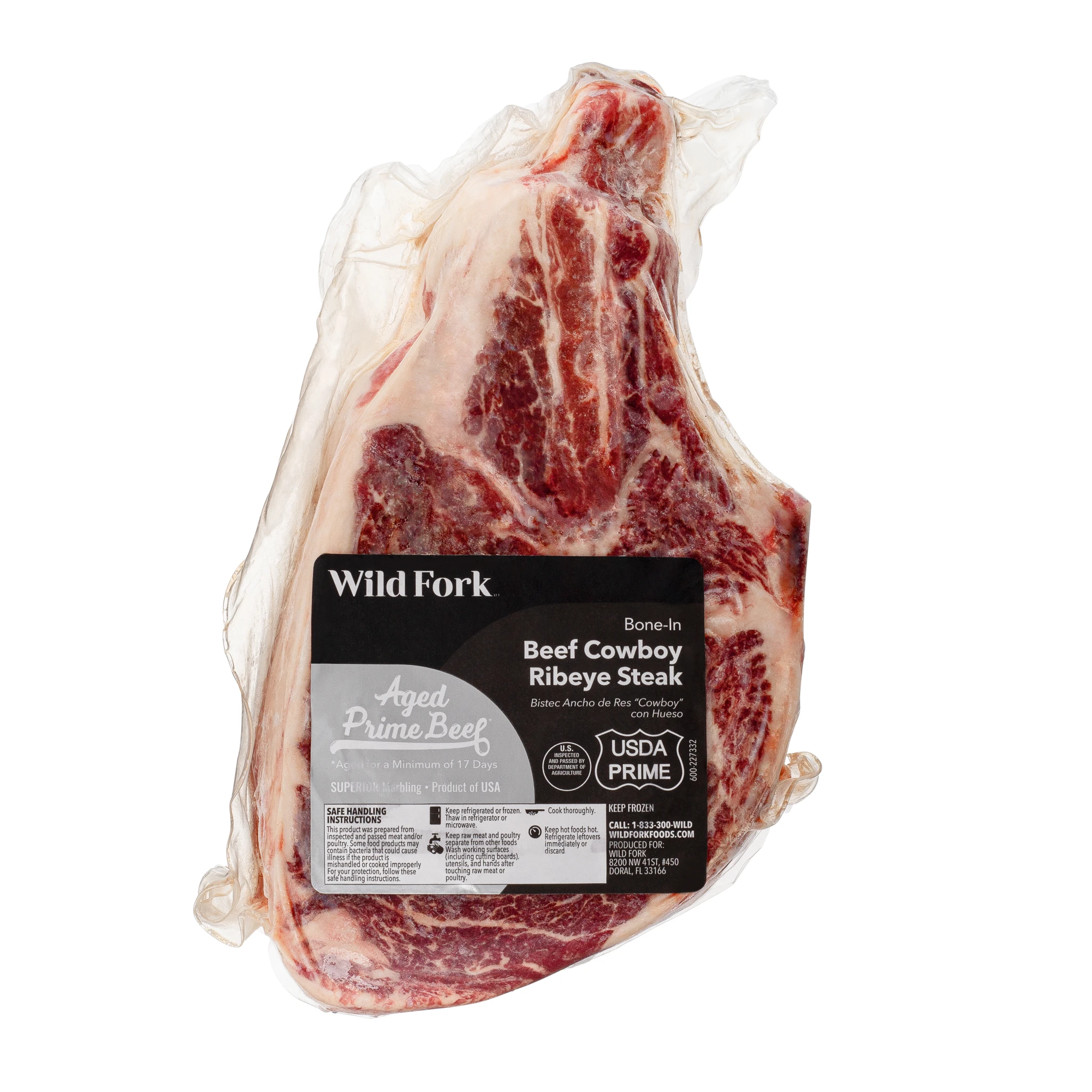 1429 WF PACKAGED USDA PRIME BONE-IN COWBOY RIBEYE BEEF