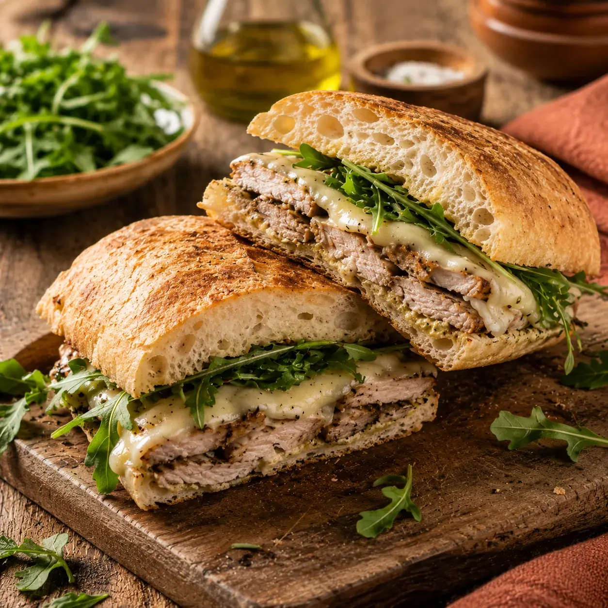 Garlic & Herb Pork Chop Sandwich with Provolone