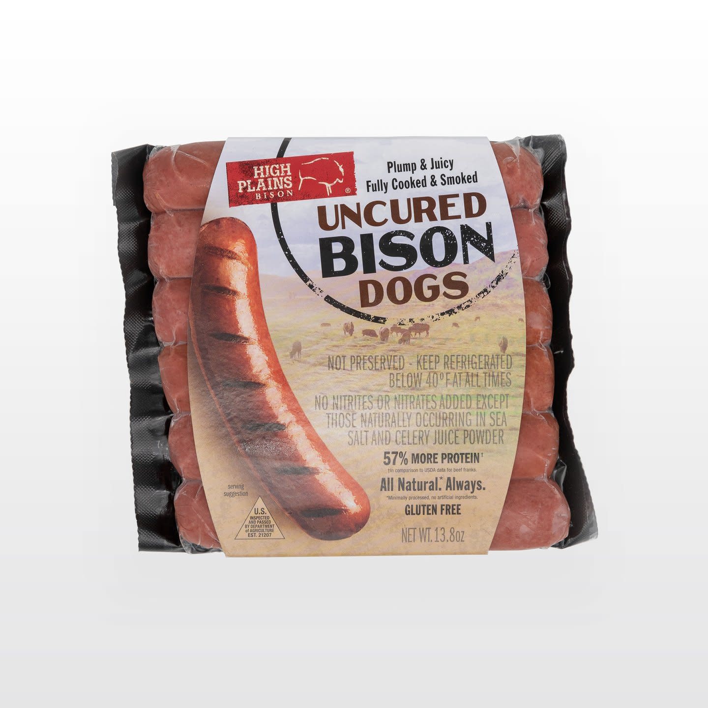 3780 WF PACKAGED Bison Hot Dogs Sausage