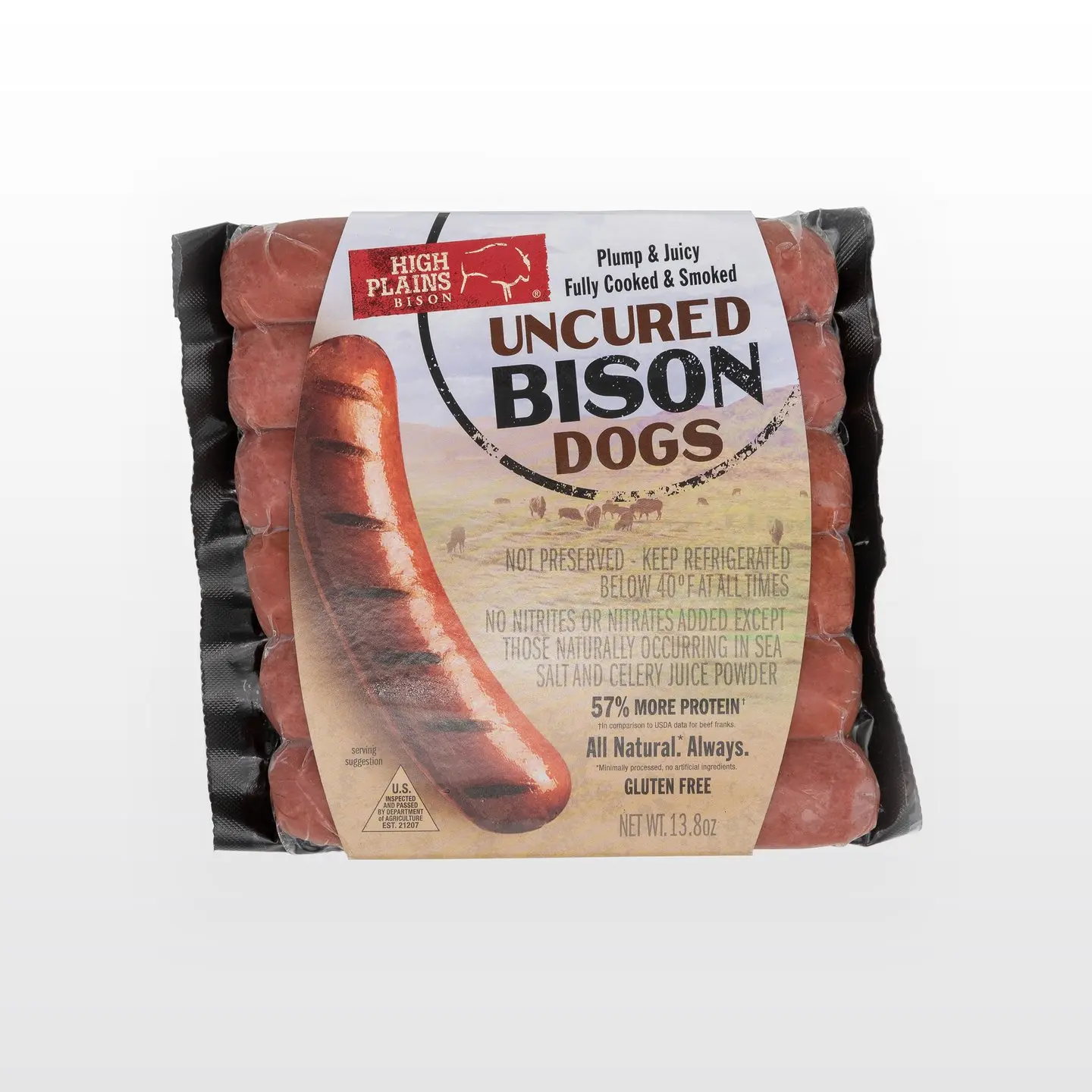 3780 WF PACKAGED Bison Hot Dogs Sausage