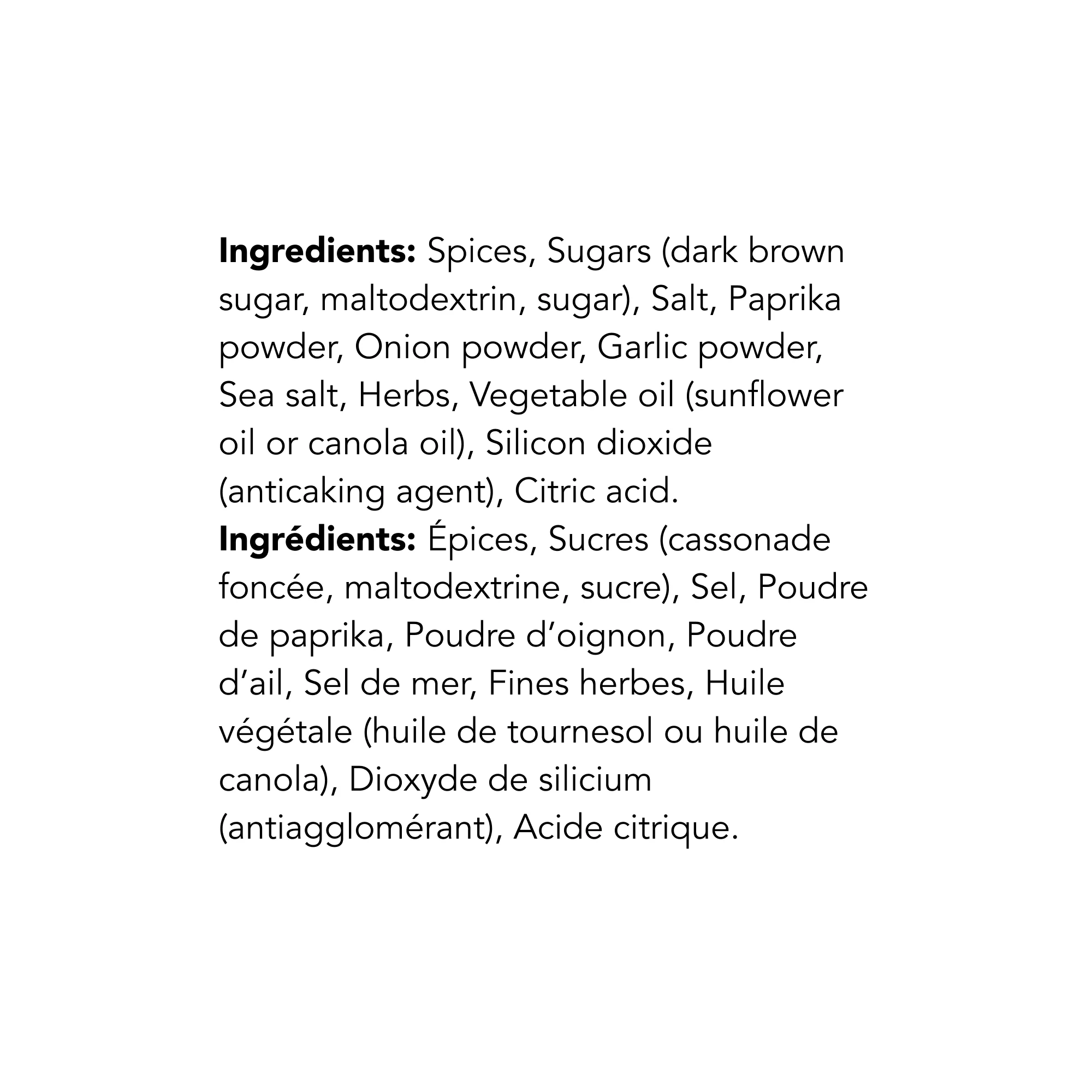 WFC 1015 Compliments Seasoning Jerk Ingredients