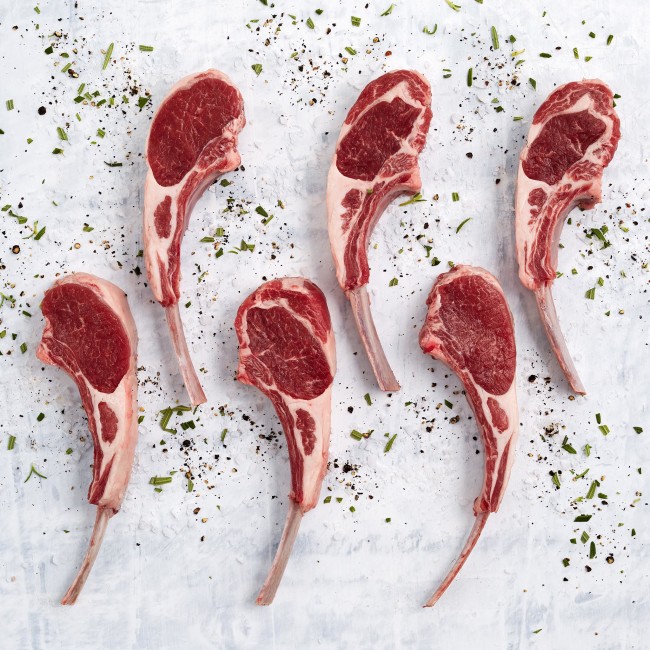 5101 WF Raw Grass Fed Bone-In Lamb Rib Chops Specialty Meats