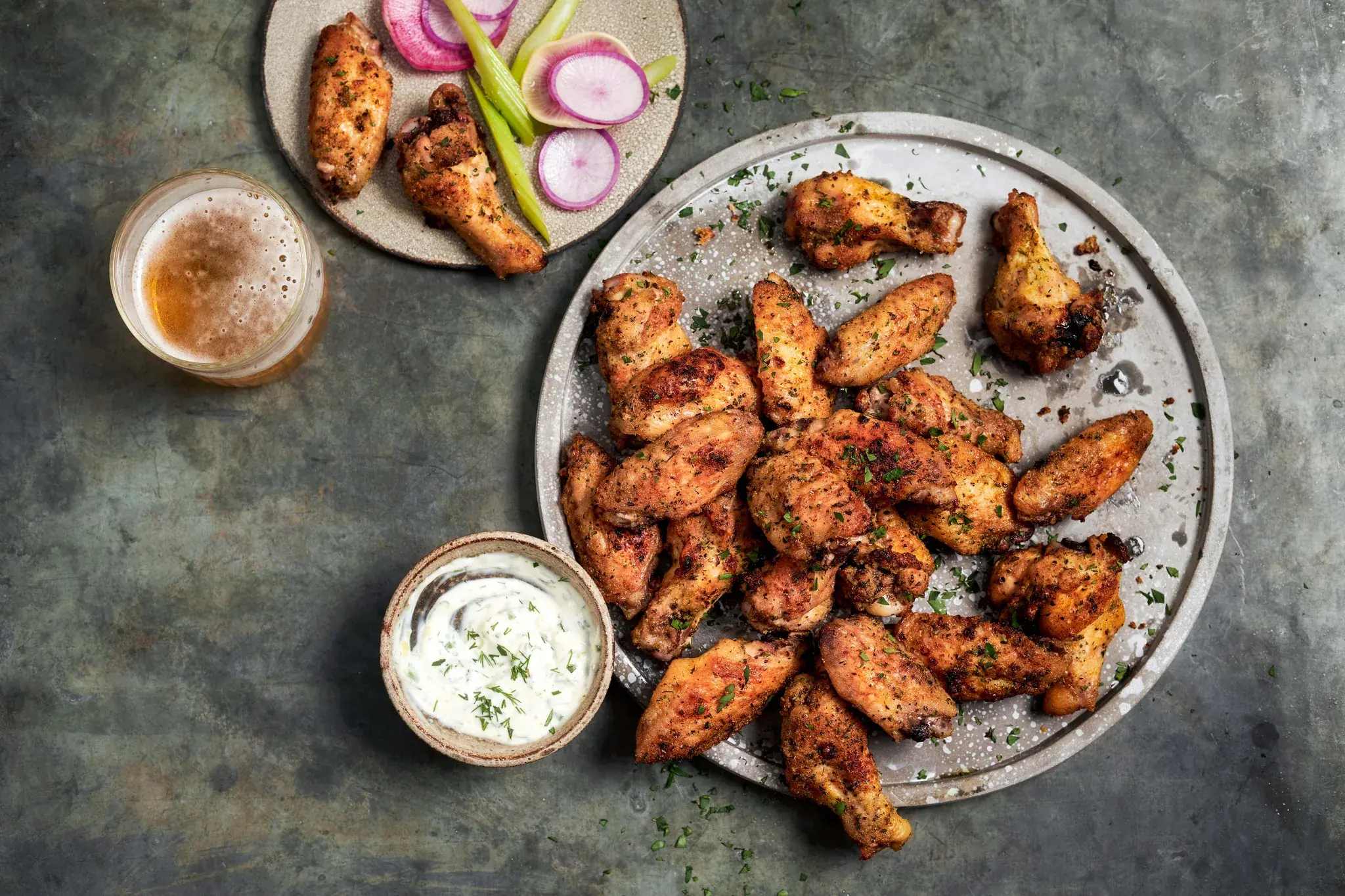 4511 WF PLATED Garlic Herb Chicken Wings Pre seasoned Poultry