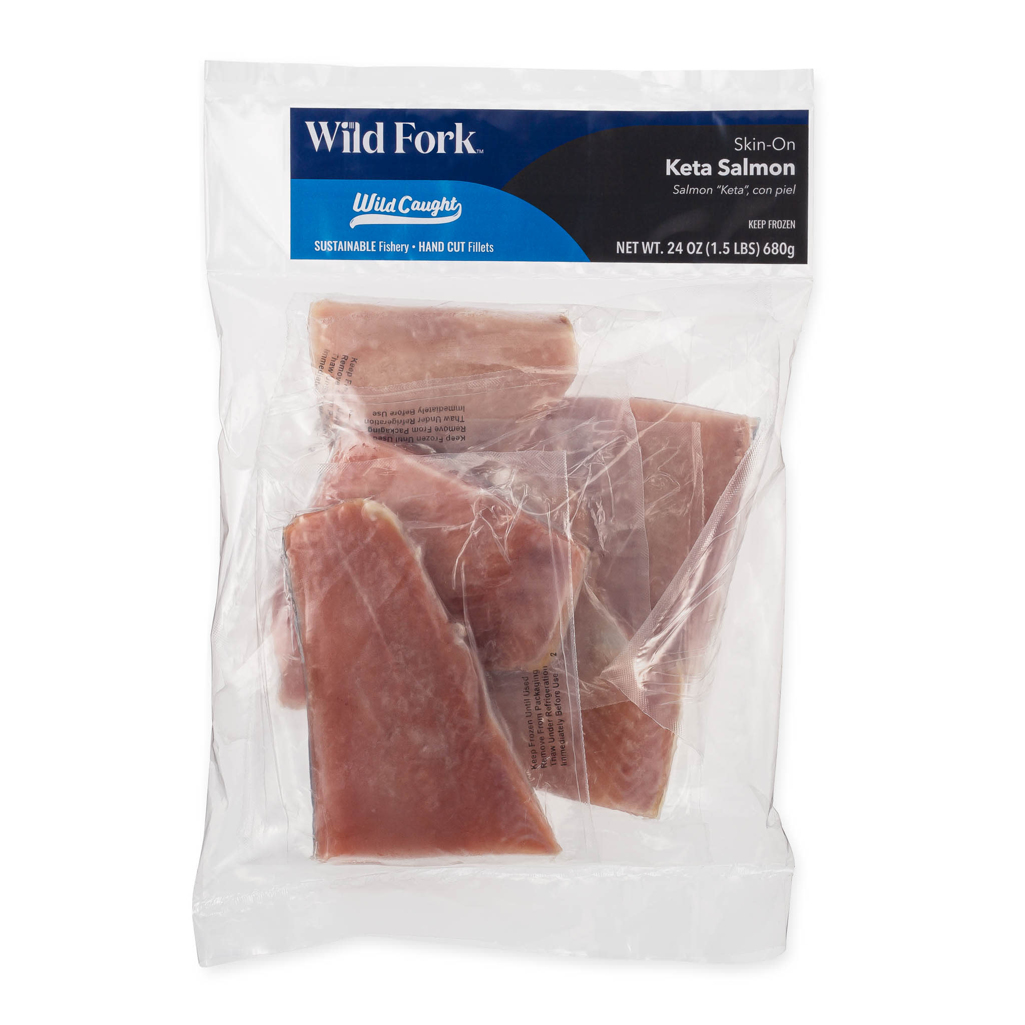 6138 WF PACKAGED Skin-on Keta Salmon Portions Seafood