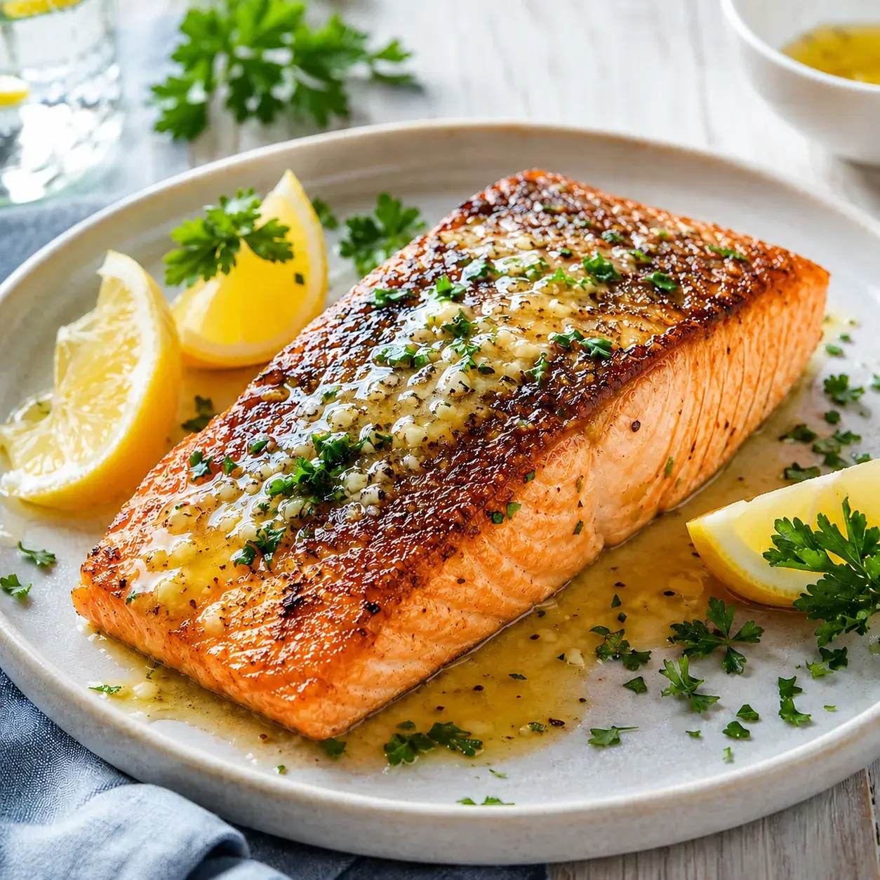 Pan-Seared Salmon with Lemon Butter Sauce