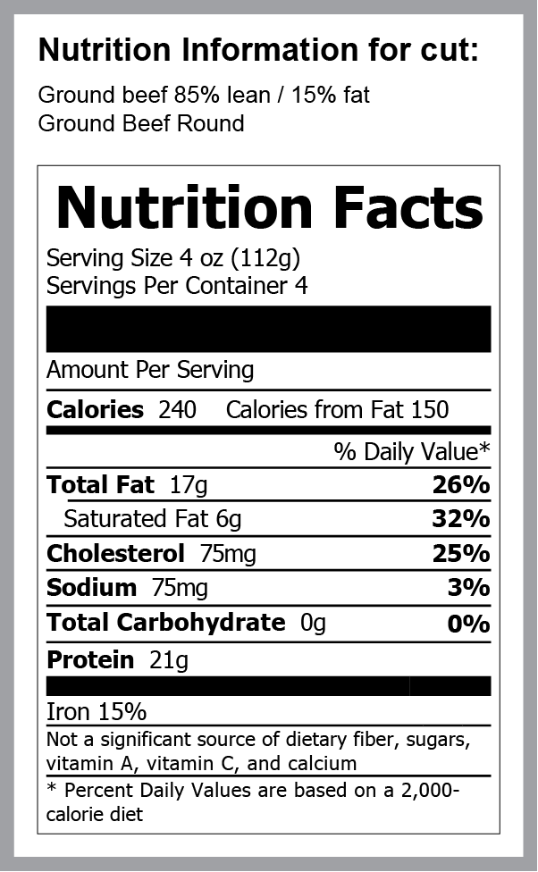 2605 WF NFT ground beef round 1 lb brick