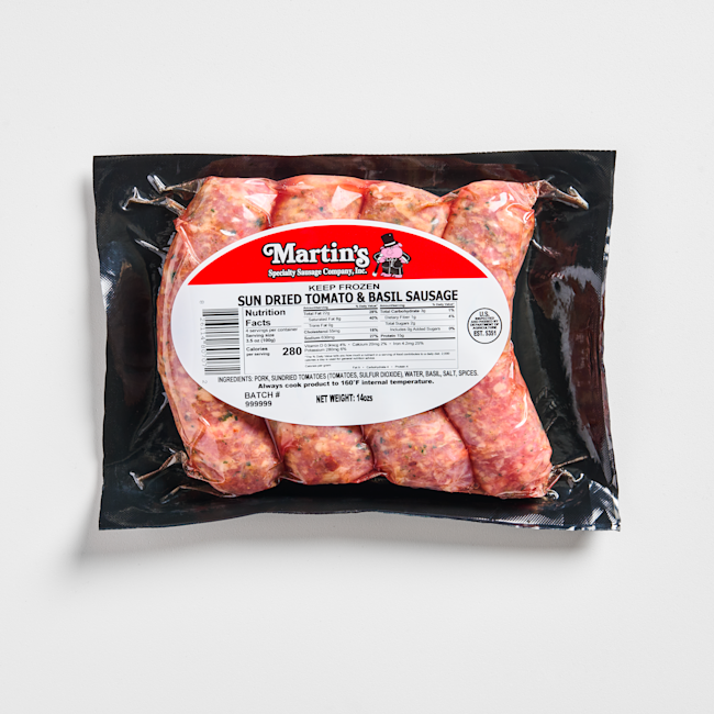 3820 PACKAGE Italian Sun Dried Tomato Pork Sausage - Martin's