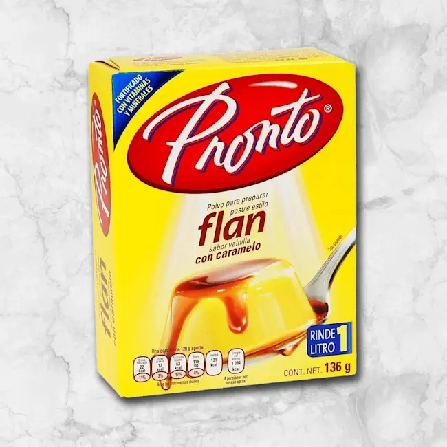 82244 WFMex Packaged PRONTO FLAN VAINILLA C CARAMELO 136 G secos