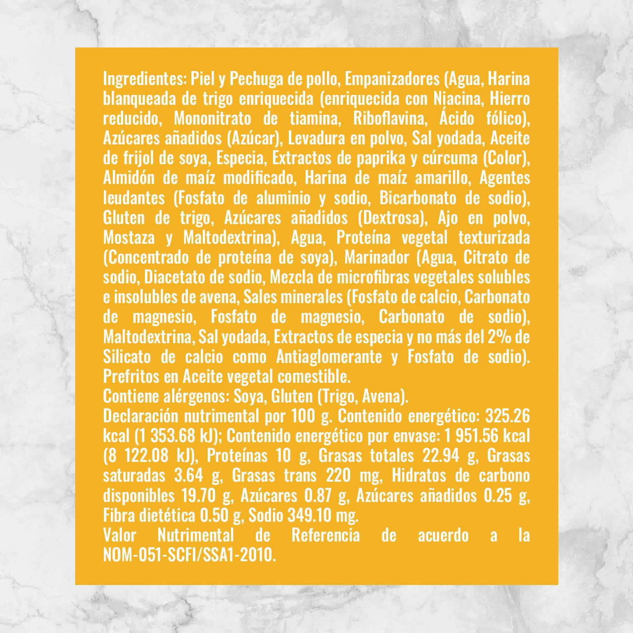 81386 NUGGETSAURIOS PEHUGA DE POLLO Info nutrimental