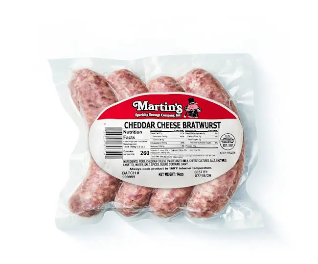 3837 Martins Cheddar Cheese Bratwurst