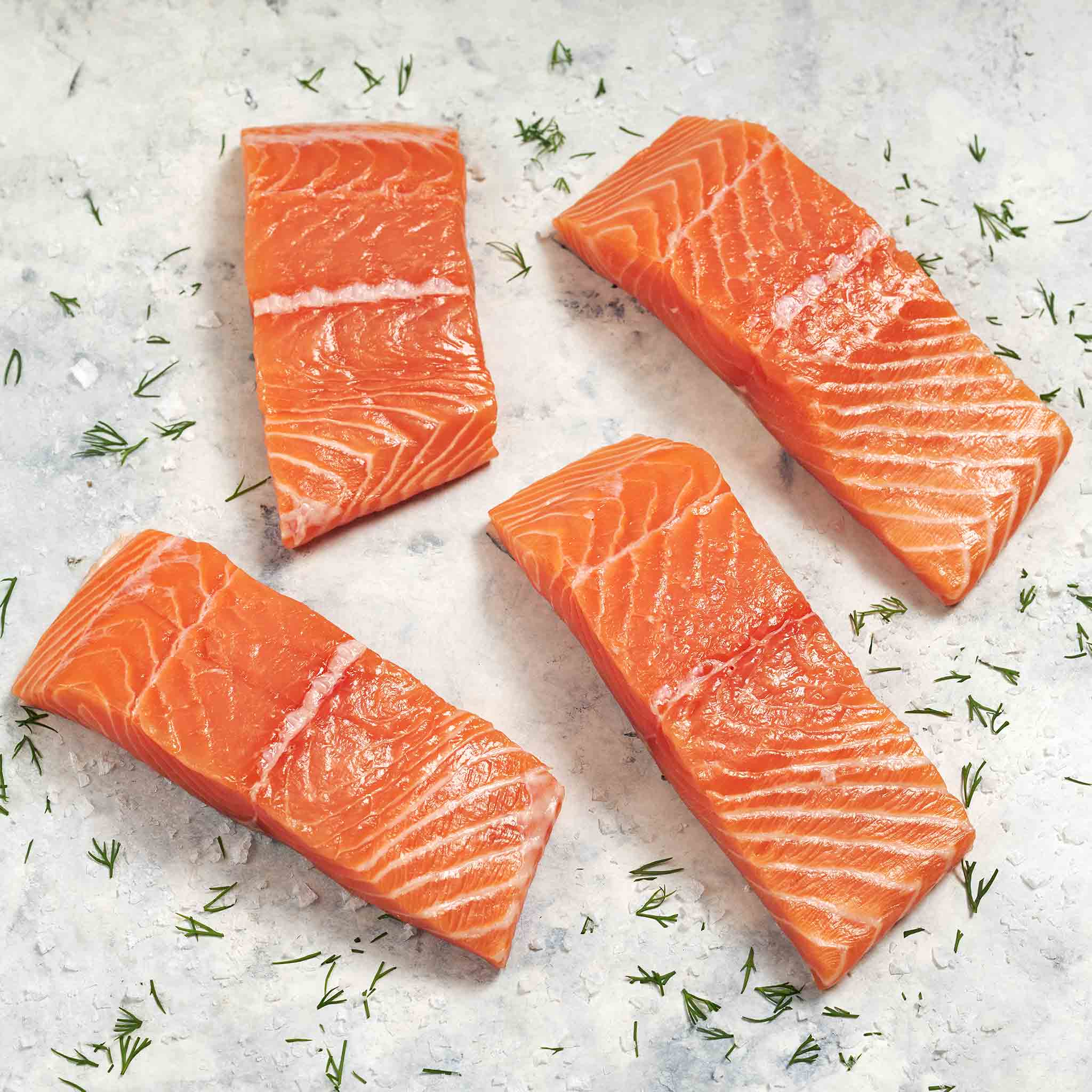 6141 WF Raw Skin-On Atlantic Salmon Fillets Seafood