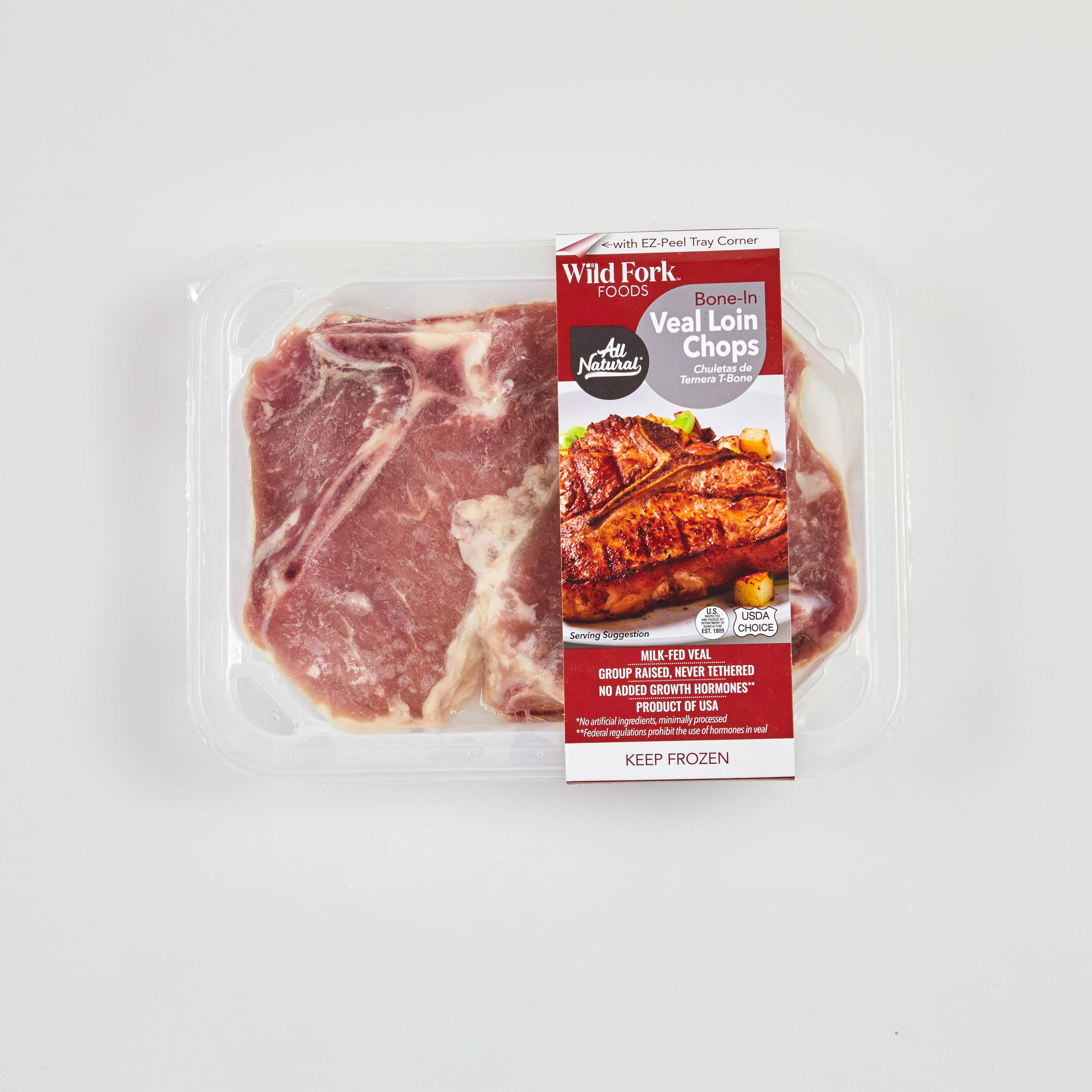 5604 WF PACKAGED Bone-In Veal Loin Chops Specialty Meat